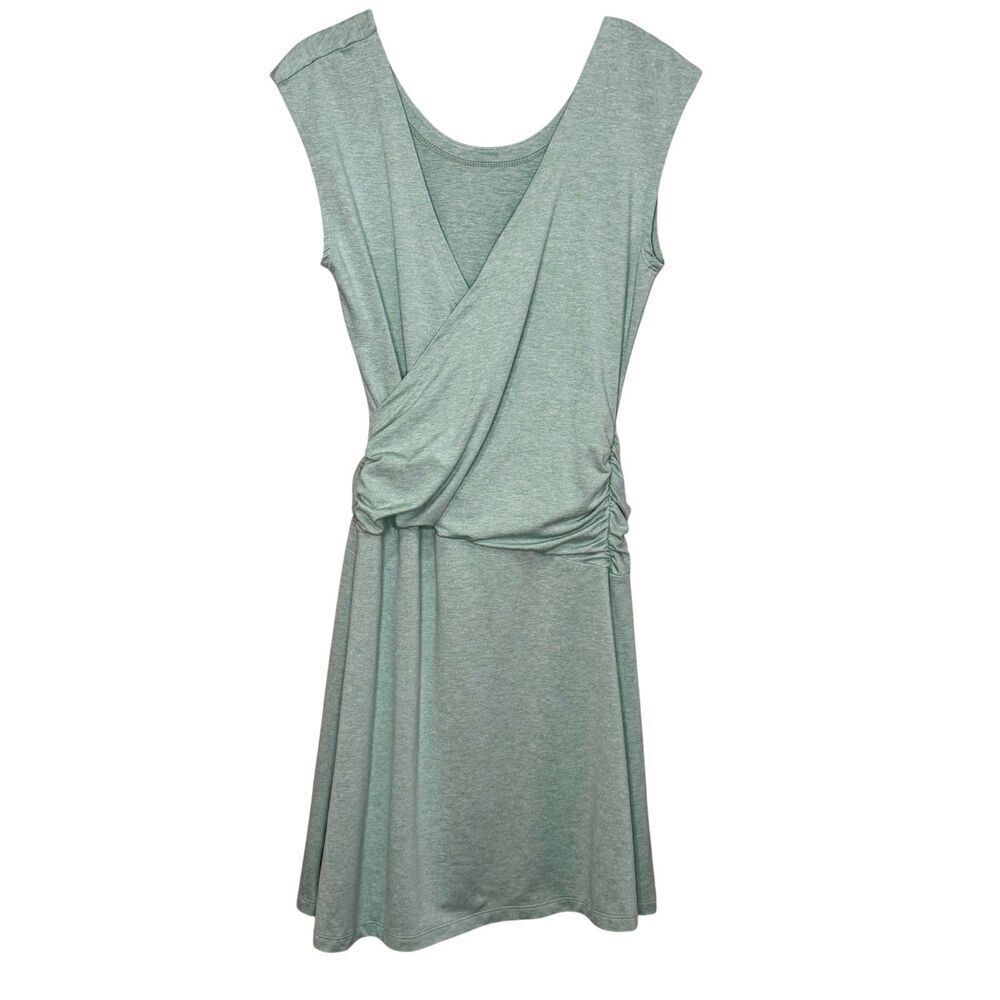 Patagonia Seabrook Twist Dress Small Green Cap Sleeve Wrap Waist Travel SP20 - Picture 4 of 9